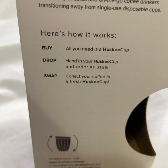 Huskee Reusable Coffee Cup - Charcoal 12 oz. With Lid Open Box - Picture 3 of 15